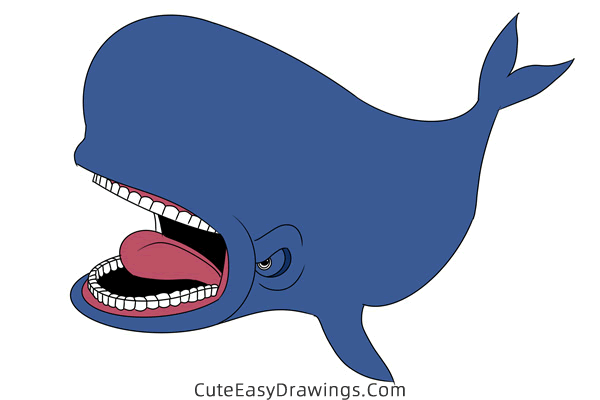 how to draw monstro from pinocchio - www.cuteeasydrawings.com