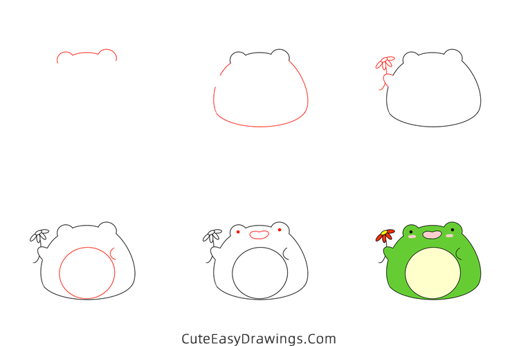 how to draw a cartoon frog - www.cuteeasydrawings.com
