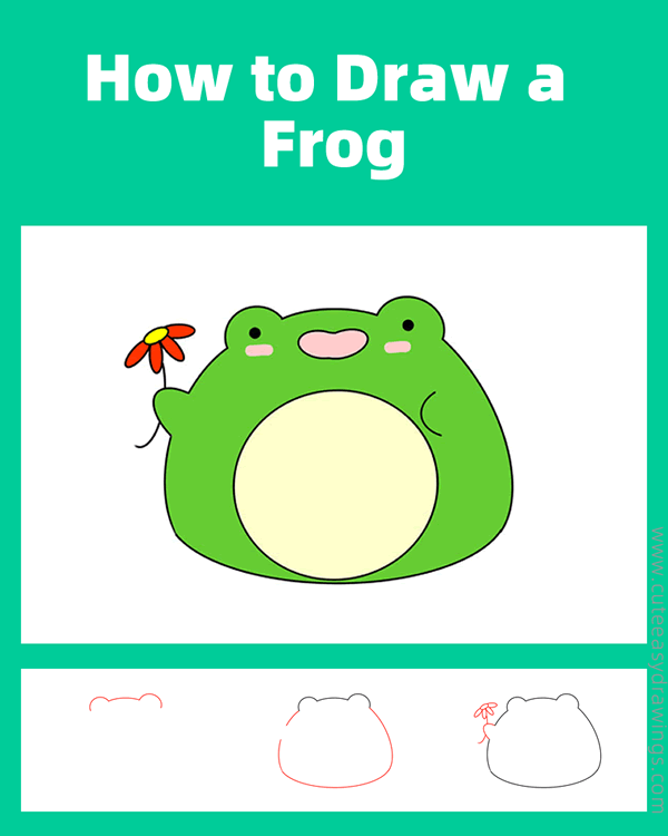 how to draw a cartoon frog - www.cuteeasydrawings.com
