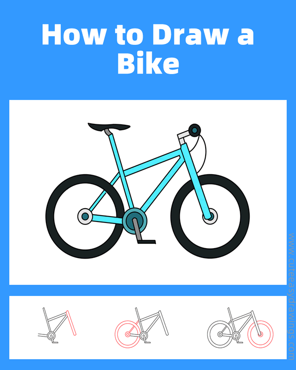 how to draw a bike - www.cuteeasydrawings.com