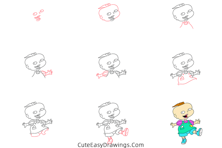 how to draw phil deVille from all grown up - www.cuteeasydrawings.com