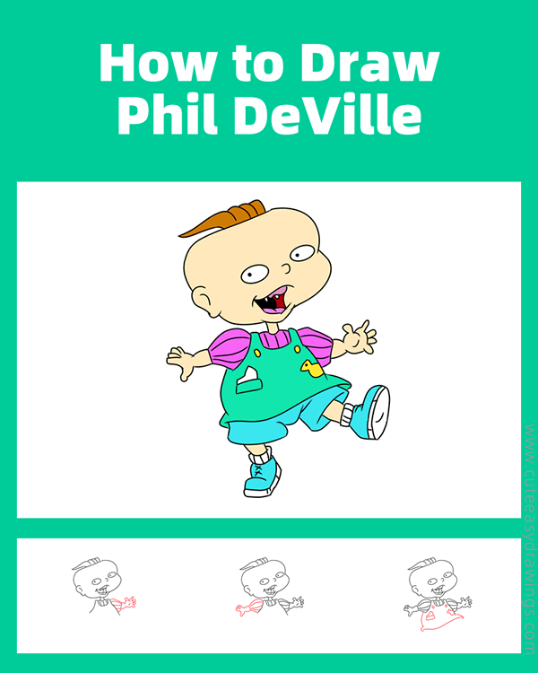 how to draw phil deVille from all grown up - www.cuteeasydrawings.com