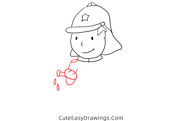 how to draw a firefighter - www.cuteeasydrawings.com