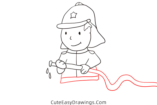how to draw a firefighter - www.cuteeasydrawings.com