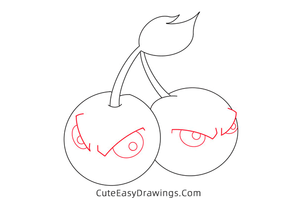 how to draw cherry bomb from plants vs zombies - www.cuteeasydrawings.com