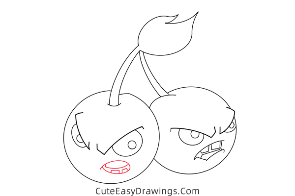 how to draw cherry bomb from plants vs zombies - www.cuteeasydrawings.com