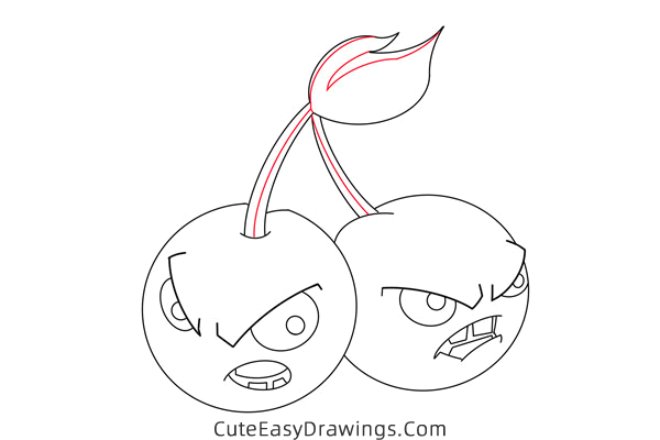 how to draw cherry bomb from plants vs zombies - www.cuteeasydrawings.com