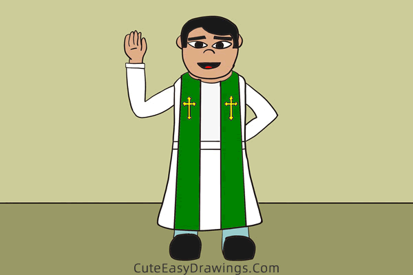 how to draw a pastor - www.cuteeasydrawings.com