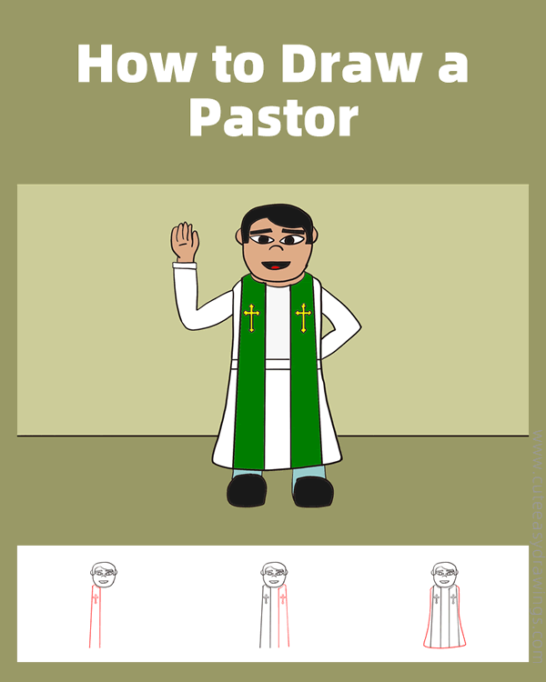 how to draw a pastor - www.cuteeasydrawings.com