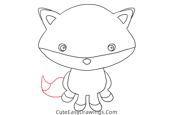 how to draw a cute fox - www.cuteeasydrawings.com