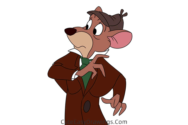 how to draw basil from the great mouse detective - www.cuteeasydrawings.com