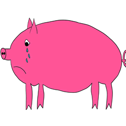 How to Draw a Sad Pig Step by Step