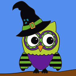 How to Draw an Owl in Halloween Step by Step