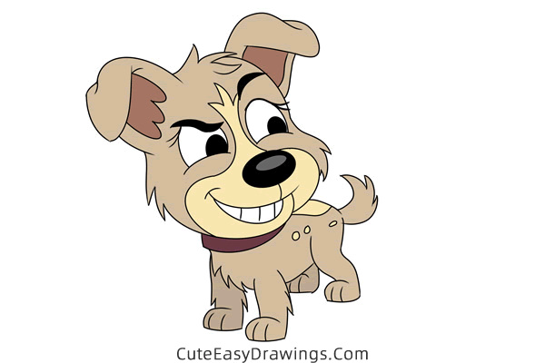 how to draw pepper from pound puppies - www.cuteeasydrawings.com