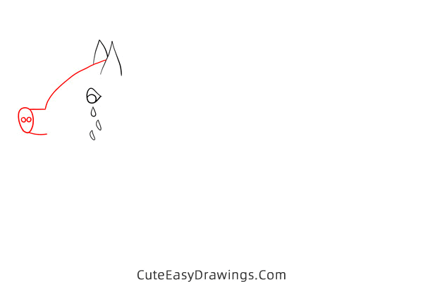 how to draw a sad pig - www.cuteeasydrawings.com