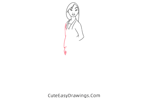 how to draw fa mulan - www.cuteeasydrawings.com
