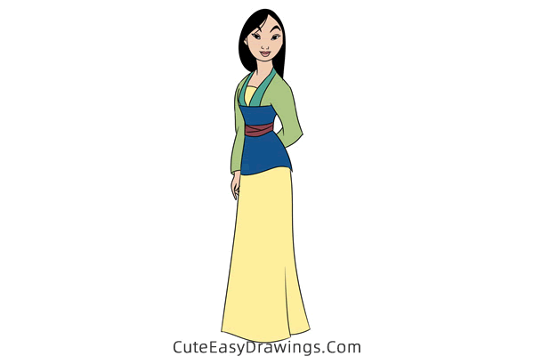 how to draw fa mulan - www.cuteeasydrawings.com