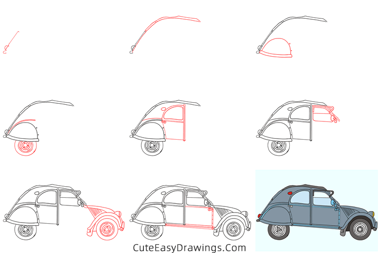 how to draw a citroen - www.cuteeasydrawings.com