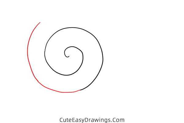 how to draw a snail easy - www.cuteeasydrawings.com