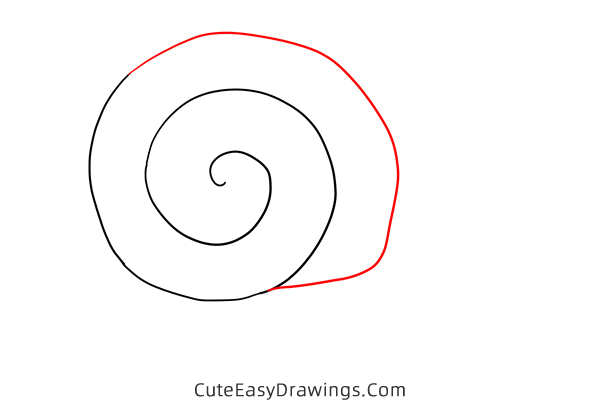 how to draw a snail easy - www.cuteeasydrawings.com