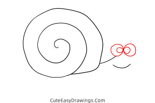 how to draw a snail easy - www.cuteeasydrawings.com