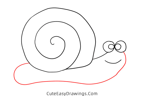 how to draw a snail easy - www.cuteeasydrawings.com