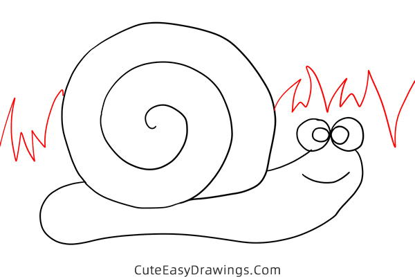 how to draw a snail easy - www.cuteeasydrawings.com