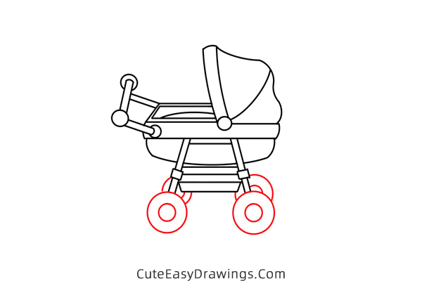 how to draw a stroller - www.cuteeasydrawings.com