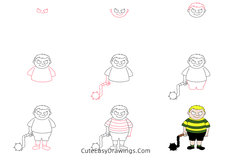 how to draw pugsley addams from the addams family - www.cuteeasydrawings.com