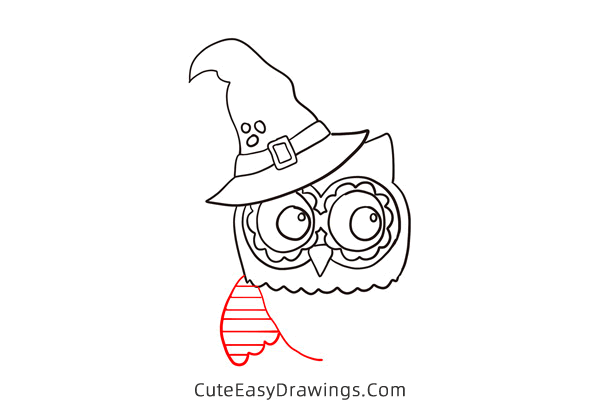 how to draw an owl in halloween - www.cuteeasydrawings.com