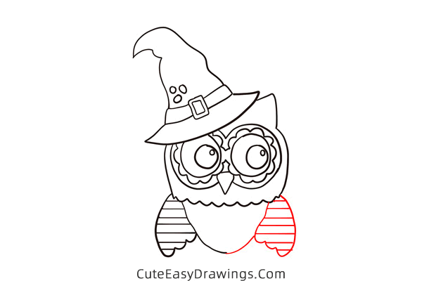 how to draw an owl in halloween - www.cuteeasydrawings.com