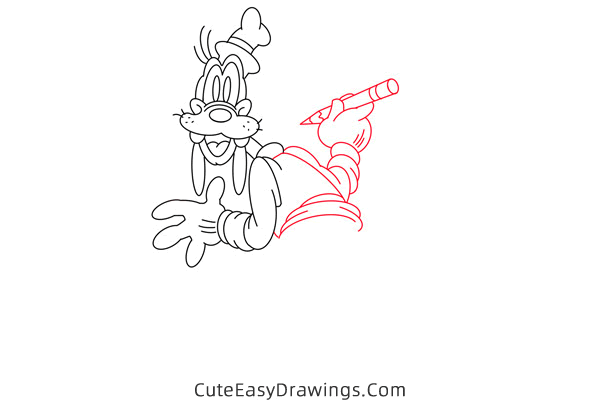 how to draw goofy goof - www.cuteeasydrawings.com