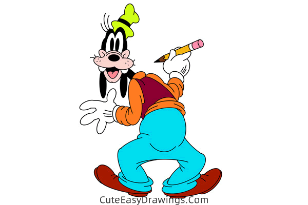 how to draw goofy goof - www.cuteeasydrawings.com