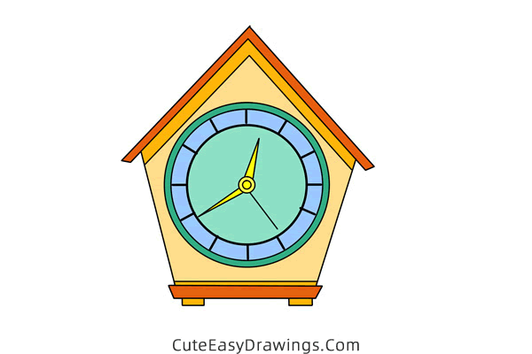 how to draw a clock - www.cuteeasydrawings.com