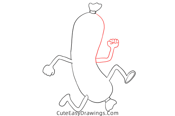 how to draw a sausage - www.cuteeasydrawings.com