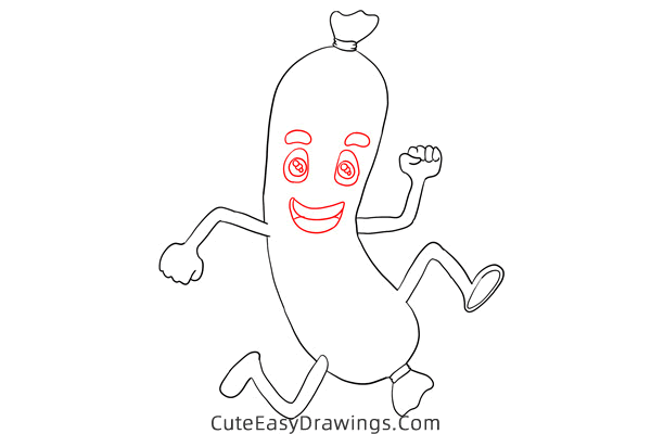 how to draw a sausage - www.cuteeasydrawings.com