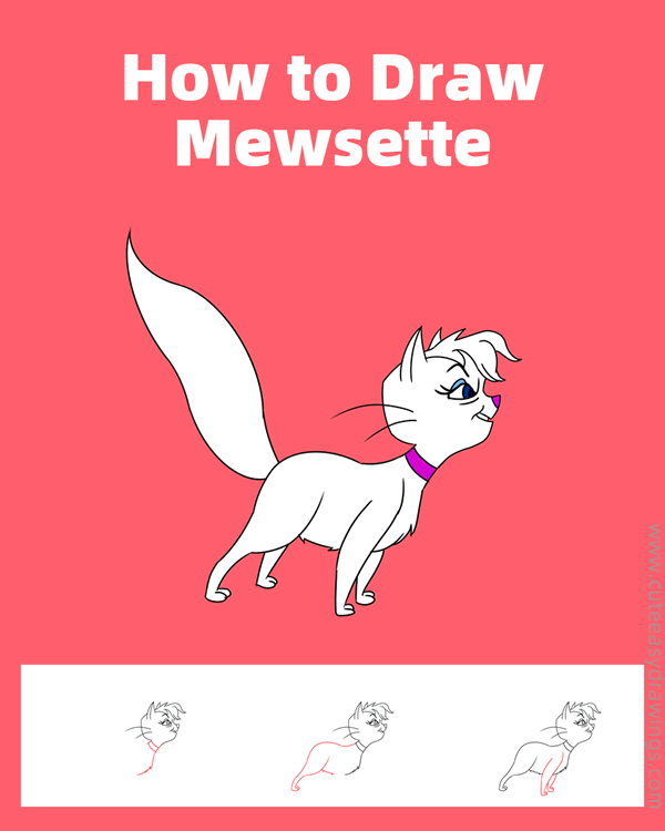 how to draw mewsette from the side - www.cuteeasydrawings.com