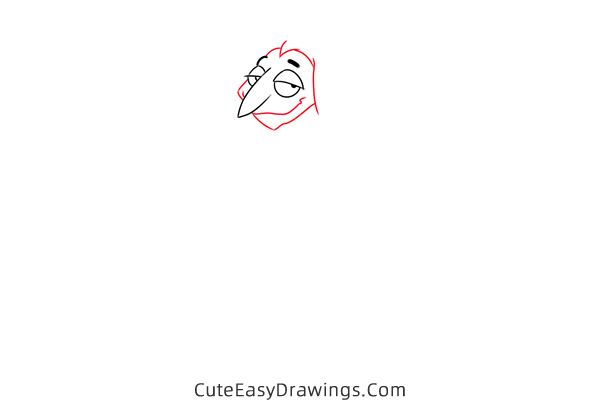 how to draw granny frump from the addams family - www.cuteeasydrawings.com