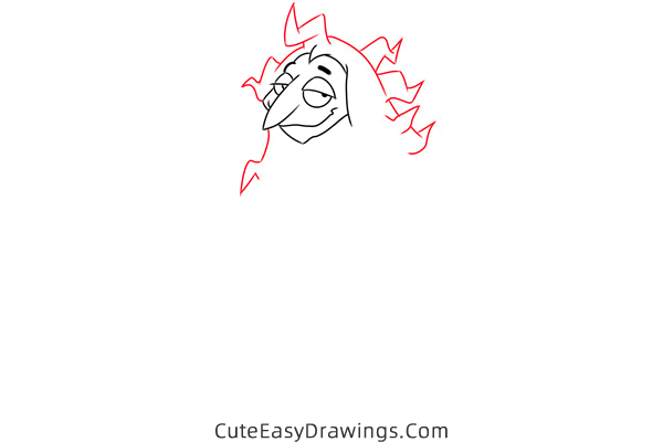 how to draw granny frump from the addams family - www.cuteeasydrawings.com