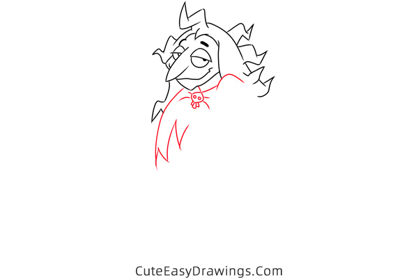 how to draw granny frump from the addams family - www.cuteeasydrawings.com