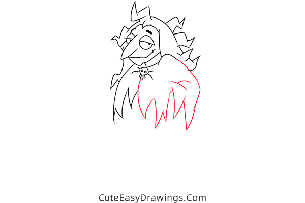 how to draw granny frump from the addams family - www.cuteeasydrawings.com