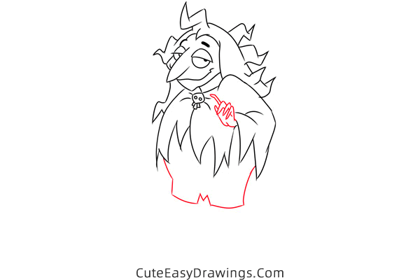 how to draw granny frump from the addams family - www.cuteeasydrawings.com