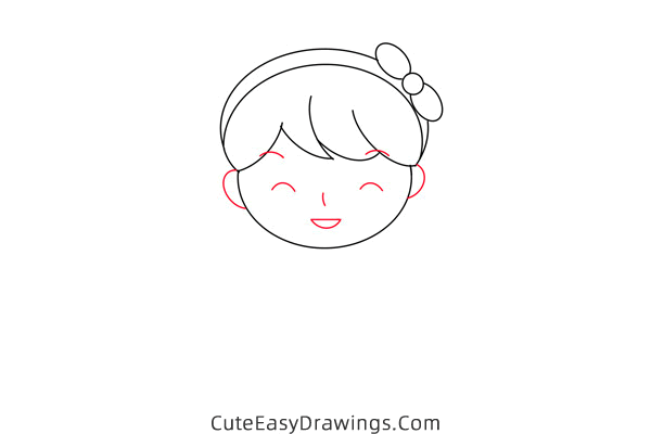how to draw a girl with flowers - www.cuteeasydrawings.com