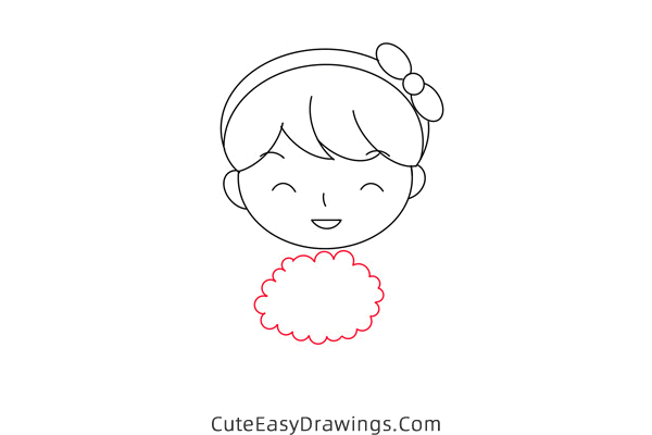 how to draw a girl with flowers - www.cuteeasydrawings.com