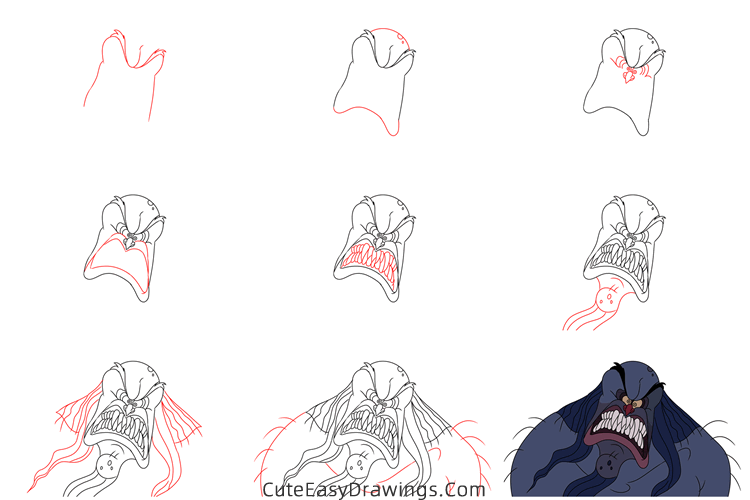 how to draw nessus from hercules - www.cuteeasydrawings.com