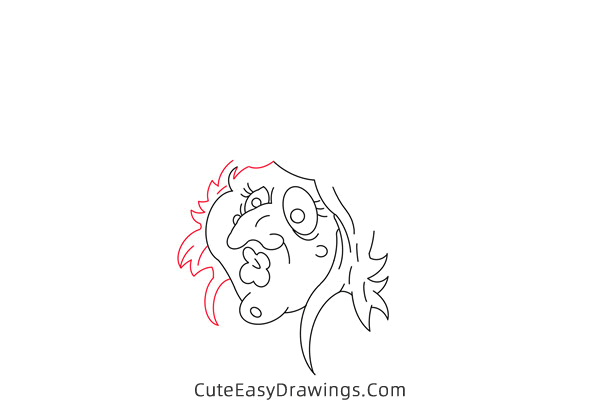 how to draw a witch face - www.cuteeasydrawings.com