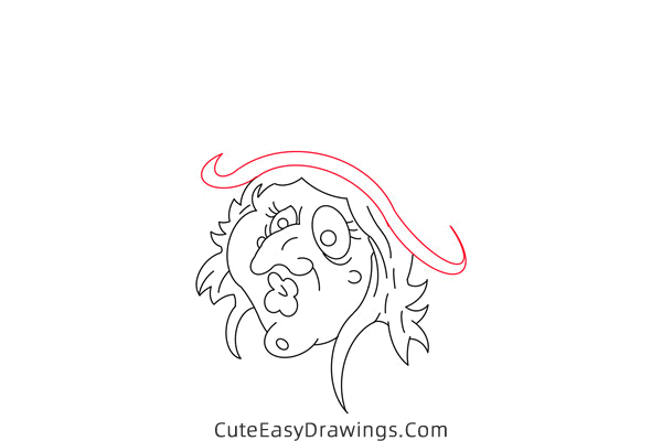 how to draw a witch face - www.cuteeasydrawings.com