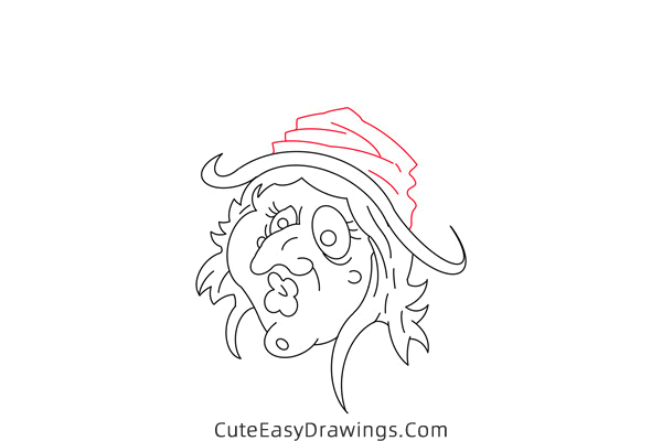 how to draw a witch face - www.cuteeasydrawings.com