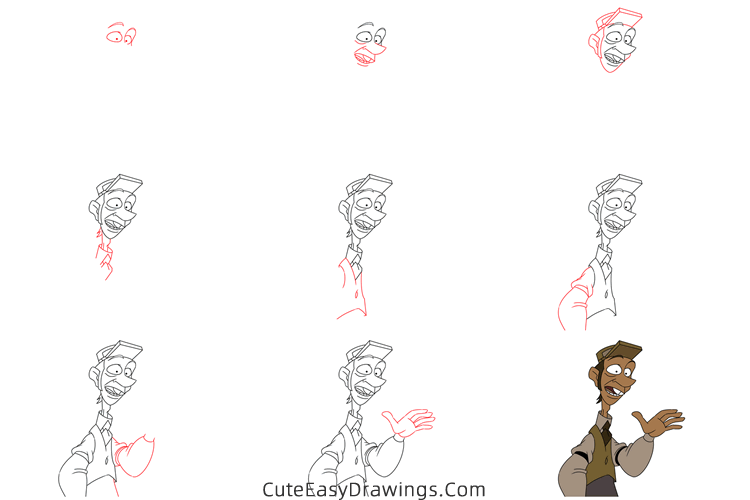 how to draw the dogcatcher from lady and the tramp - www.cuteeasydrawings.com