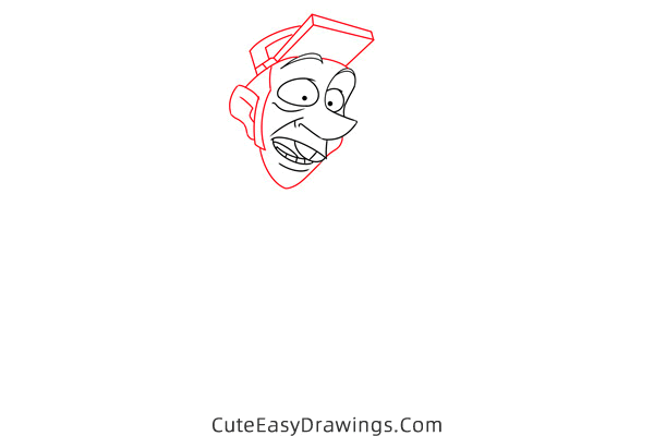 how to draw the dogcatcher from lady and the tramp - www.cuteeasydrawings.com